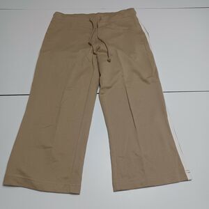 Blassport Ladies Capris Tan Lounge Pull On Straight Leg Elastic Waist Drawstring